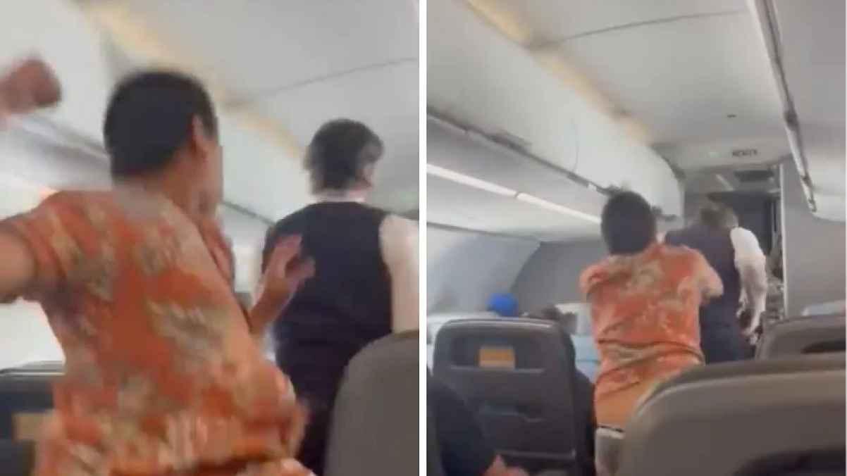 حادثة غير مألوفة.. راكب طائرة يعتدي على مضيفة في الهواء- فيديو