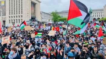 تجردوا من ملابسهم.. نشطاء من إيرلندا ينفذون فعالية تضامنية مع القطاع - صورة