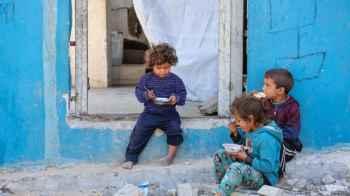 Their dreams are reduced to a morsel of bread, as their homeland bleeds
