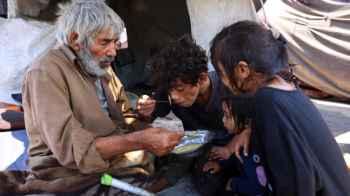 They share the lentils... The grandchildren’s silence spoke to the grandfather’s heart in selflessness