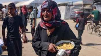 Famine, heat, and bombardment... a trilogy of suffering in a single scene