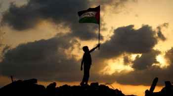 The flag of pride above the ruins… when the little one becomes a symbol