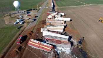 "Video" Captures Train Derailment and Chemical Fire
