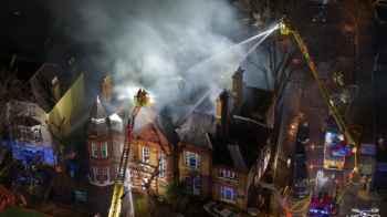 Massive fire breaks out at London nursery – video