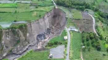 Giant Sinkhole Appears in Indonesia with Fears of Sudden Collapses