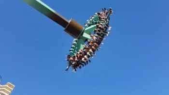 A woman miraculously survives after falling from a ride at an amusement park in Mexico – video