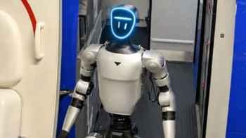 Robot causes delay to domestic US flight during work trip – video