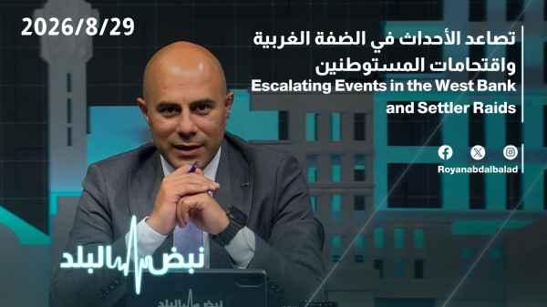 Escalating events in the West Bank and settler incursions